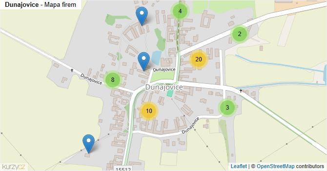 Dunajovice - mapa firem