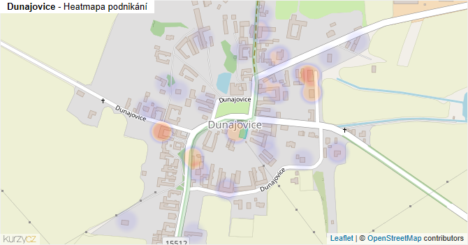 Dunajovice - mapa podnikání