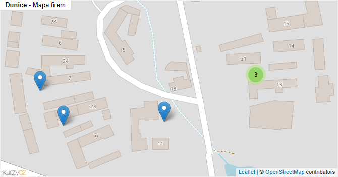 Dunice - mapa firem
