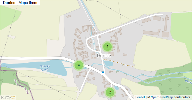 Dunice - mapa firem