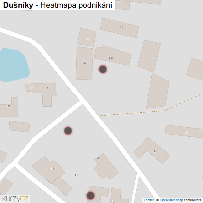 Mapa Dušníky - Firmy v obci.