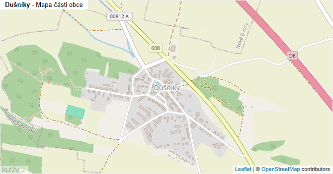 Dušníky - mapa části obce