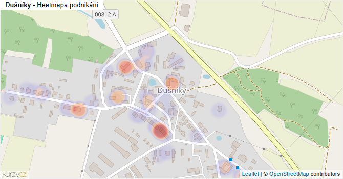 Dušníky - mapa podnikání