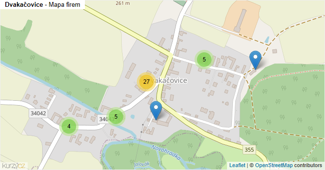 Dvakačovice - mapa firem