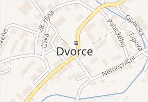 Dvorce v obci Dvorce - mapa části obce