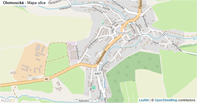 Olomoucká - mapa ulice