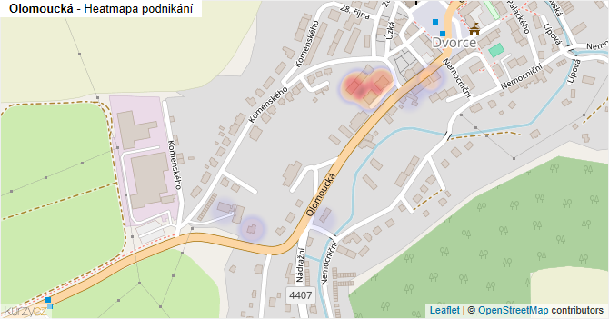 Olomoucká - mapa podnikání