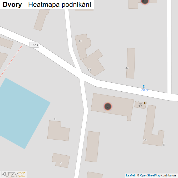 Mapa Dvory - Firmy v obci.