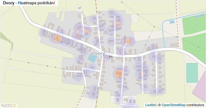Dvory - mapa podnikání