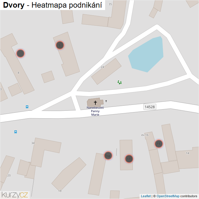 Mapa Dvory - Firmy v obci.