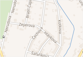 Čechova v obci Dvůr Králové nad Labem - mapa ulice