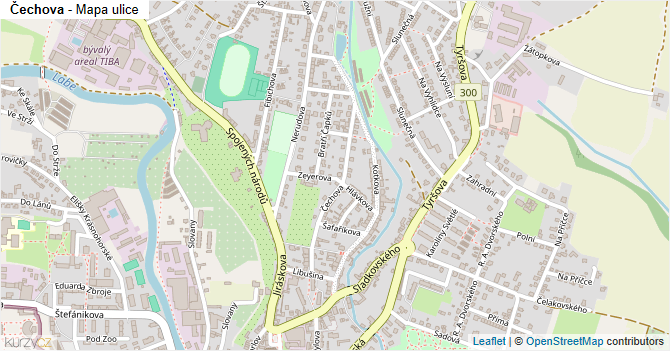 Čechova - mapa ulice