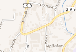Fügnerova v obci Dvůr Králové nad Labem - mapa ulice