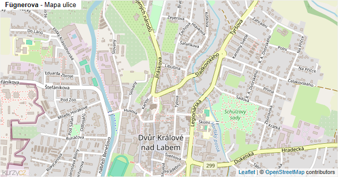 Fügnerova - mapa ulice
