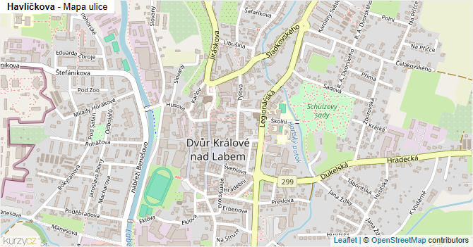 Havlíčkova - mapa ulice