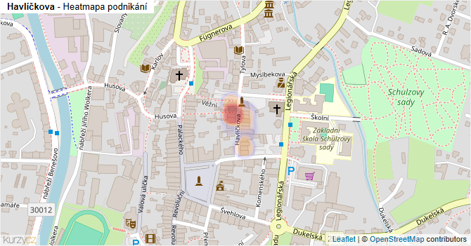 Havlíčkova - mapa podnikání