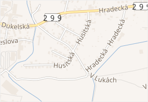 Husitská v obci Dvůr Králové nad Labem - mapa ulice