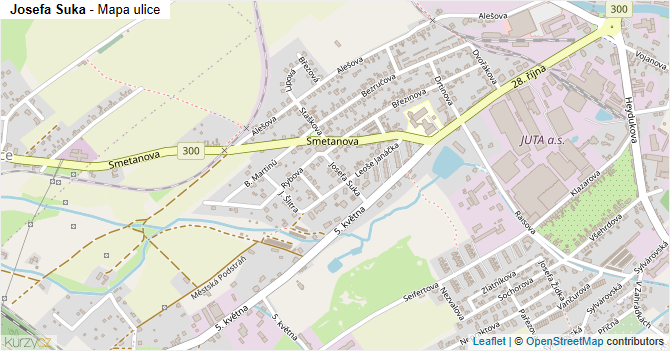 Josefa Suka - mapa ulice