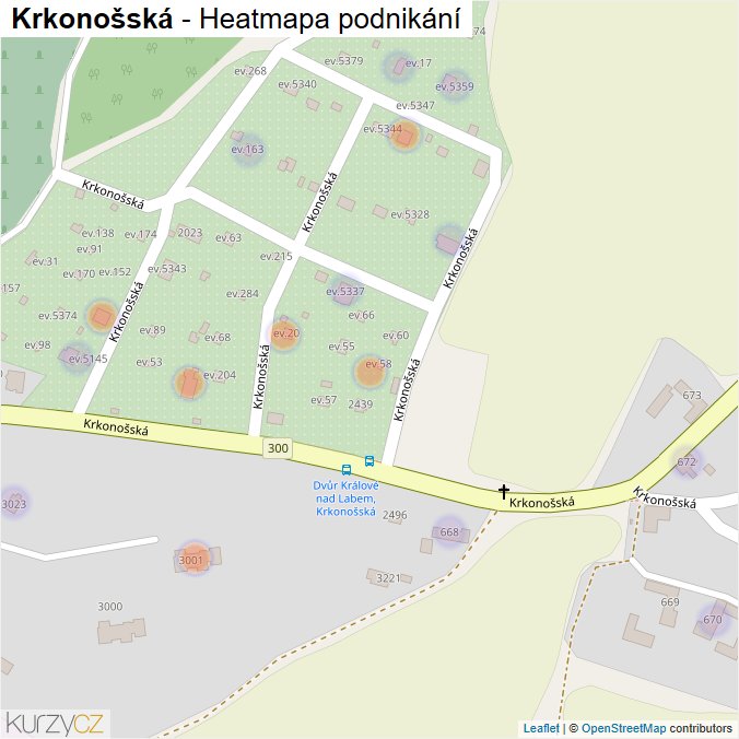 Mapa Krkonošská - Firmy v ulici.