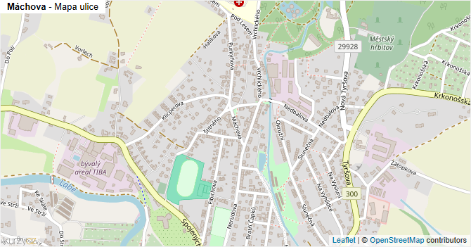 Máchova - mapa ulice