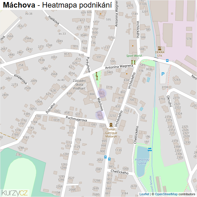 Mapa Máchova - Firmy v ulici.