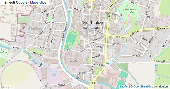 náměstí Odboje - mapa ulice