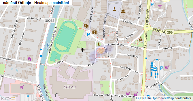 náměstí Odboje - mapa podnikání