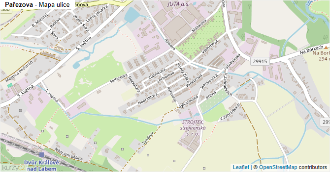 Pařezova - mapa ulice