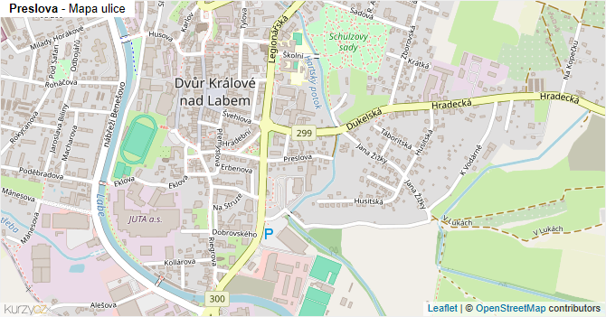Preslova - mapa ulice