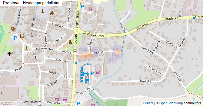 Preslova - mapa podnikání