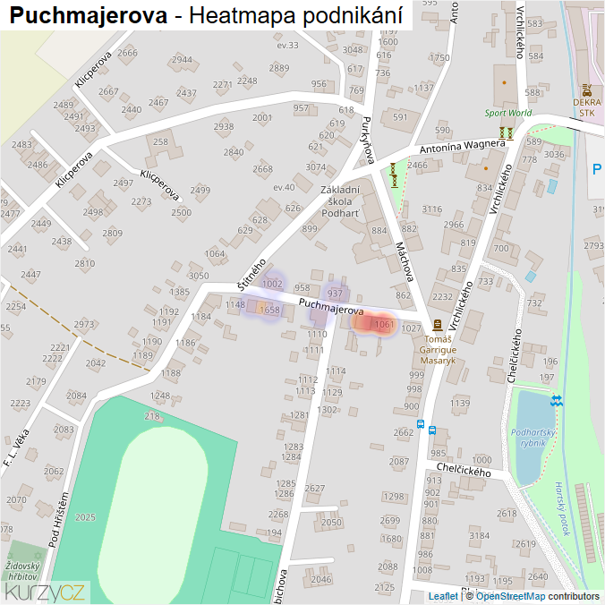 Mapa Puchmajerova - Firmy v ulici.