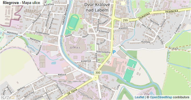 Riegrova - mapa ulice