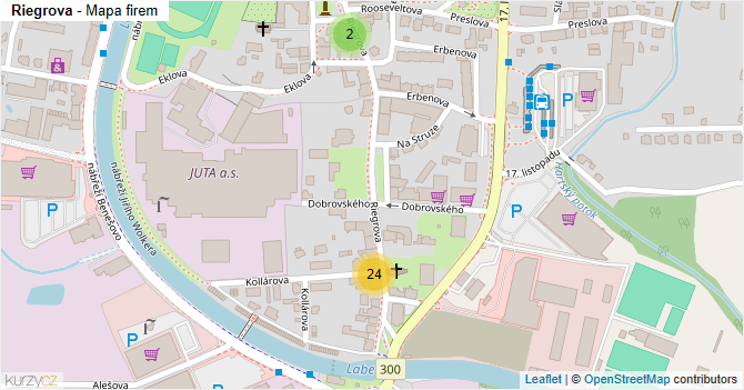 Riegrova - mapa firem