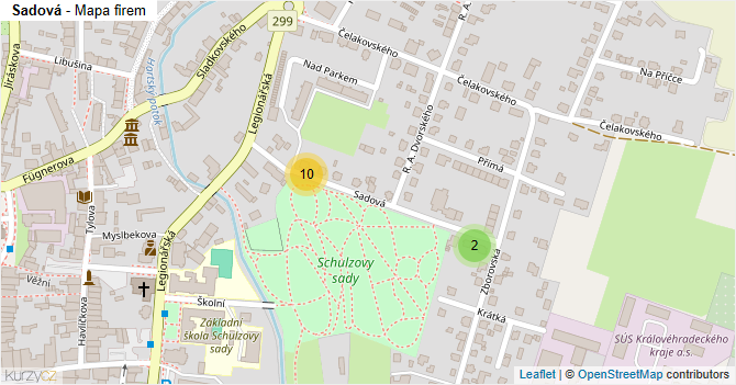 Sadová - mapa firem