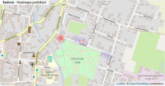 Sadová - mapa podnikání
