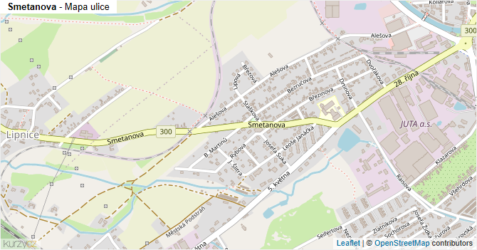 Smetanova - mapa ulice
