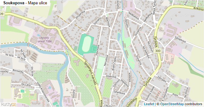 Soukupova - mapa ulice