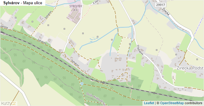 Sylvárov - mapa ulice