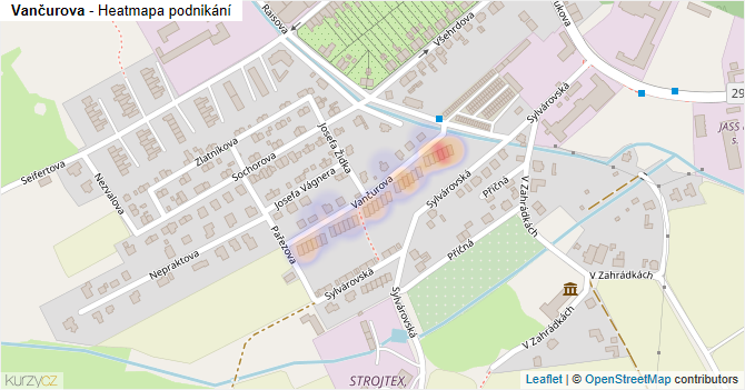 Vančurova - mapa podnikání