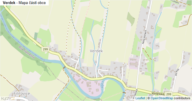 Verdek - mapa části obce