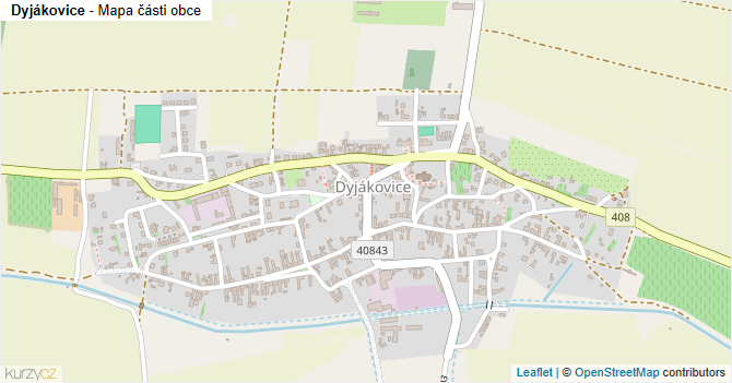 Dyjákovice - mapa části obce