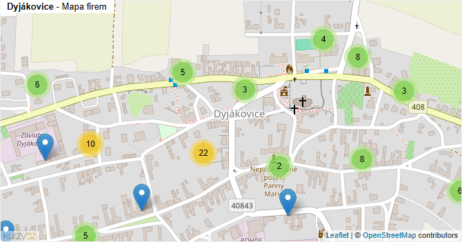 Dyjákovice - mapa firem