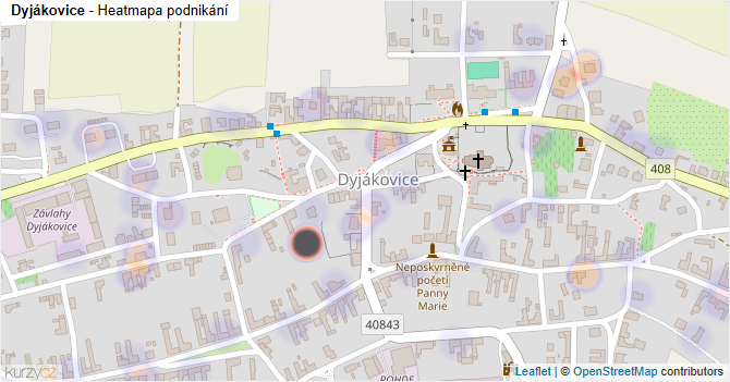 Dyjákovice - mapa podnikání