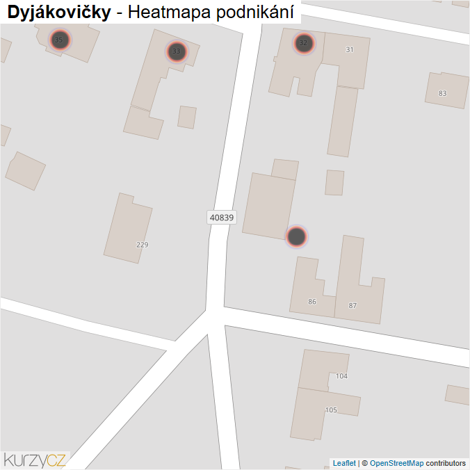 Mapa Dyjákovičky - Firmy v obci.