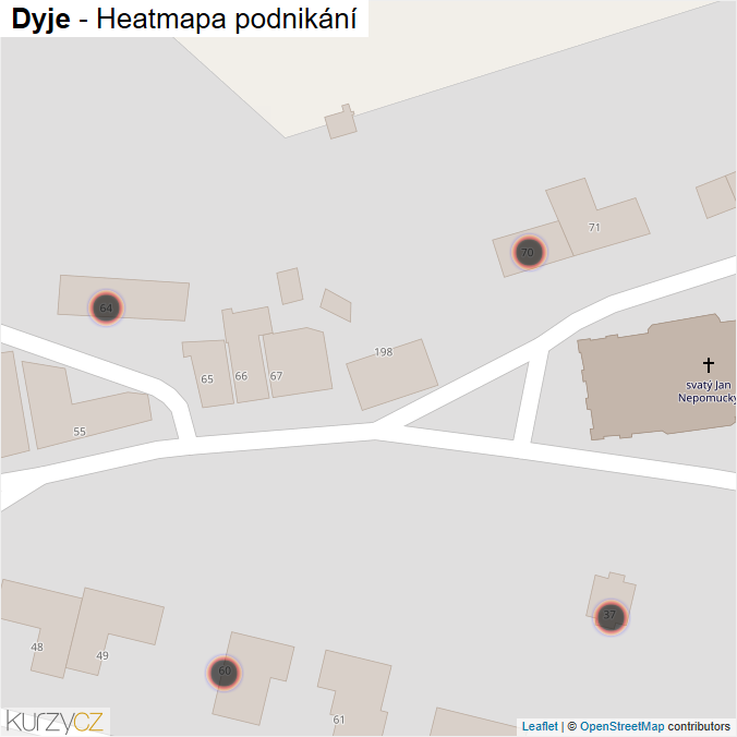Mapa Dyje - Firmy v obci.