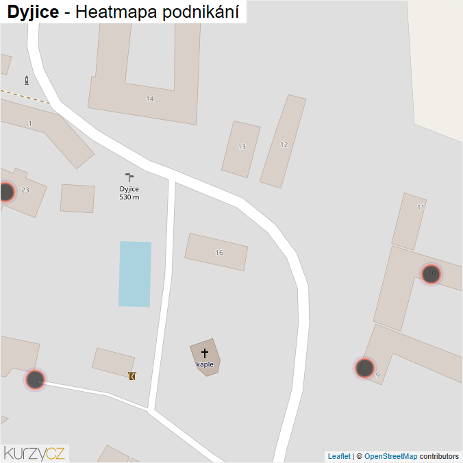 Mapa Dyjice - Firmy v obci.