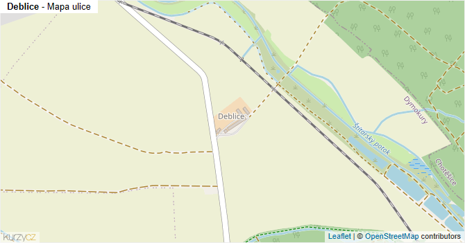Deblice - mapa ulice