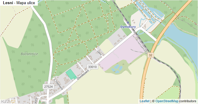 Lesní - mapa ulice