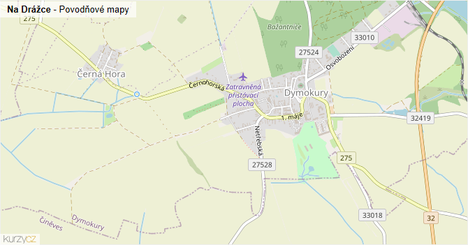 Na Drážce - záplavové mapy stoleté vody