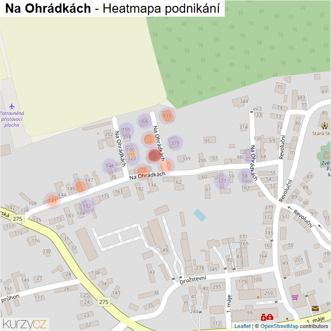 Mapa Na Ohrádkách - Firmy v ulici.
